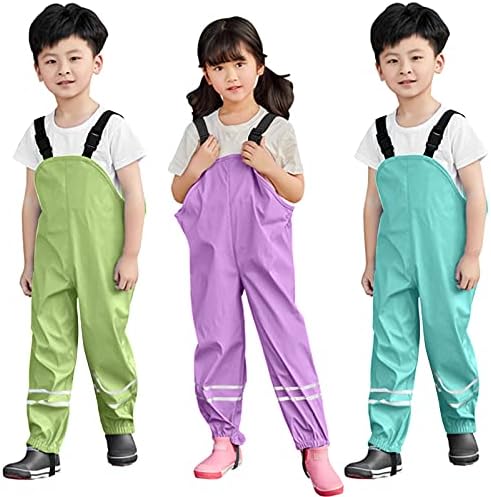 Rain Dungarees Unisex Toddler - Waterproof Windproof Hooded Suspension