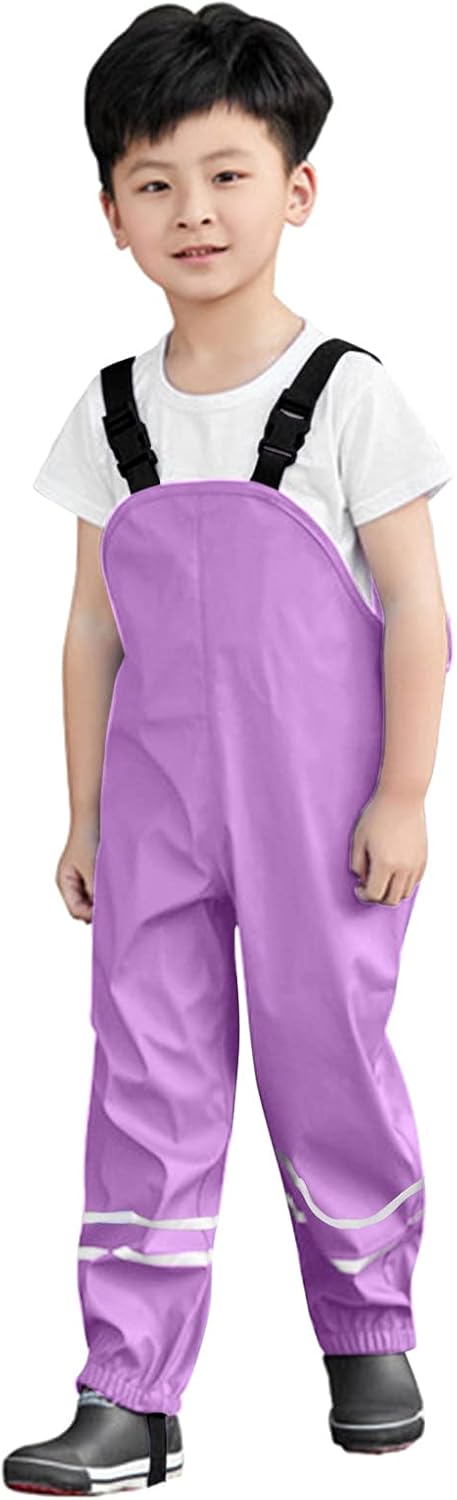 Rain Dungarees Unisex Toddler - Waterproof Windproof Hooded Suspension