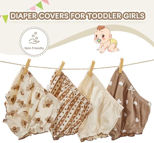 Durio 4Pcs Cotton Diaper Covers for Toddler Girls