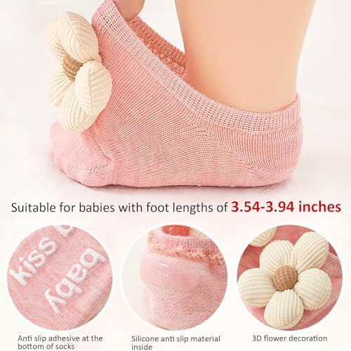 Floral Non-Slip Baby Socks for Girls
