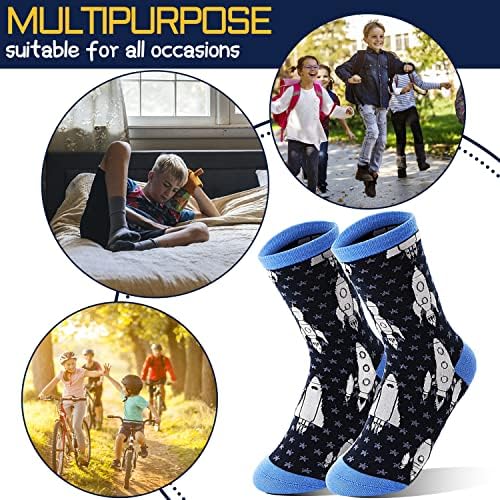 Anlisim Boys Kids 6 Pairs Cotton Socks Spandex Novelty Dinosaur Socks