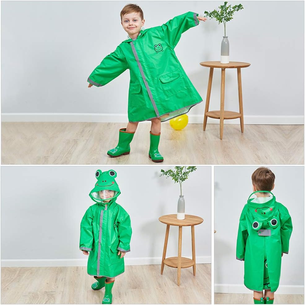 Fun 3D Cartoon Rain Poncho for Kids Waterproof and Hole-Free