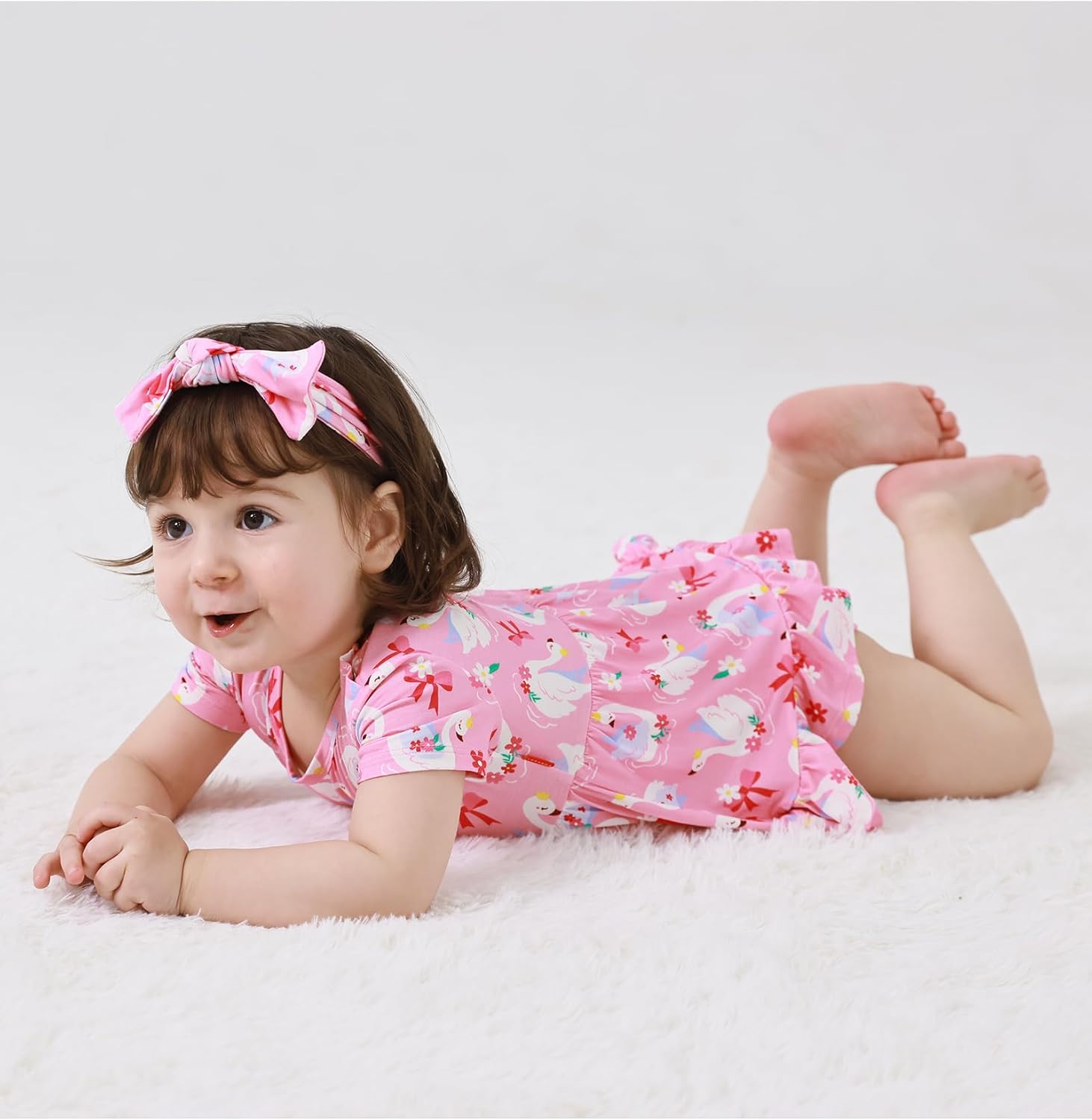 EASWEET eradles Summer baby girl dress with ruffled trend