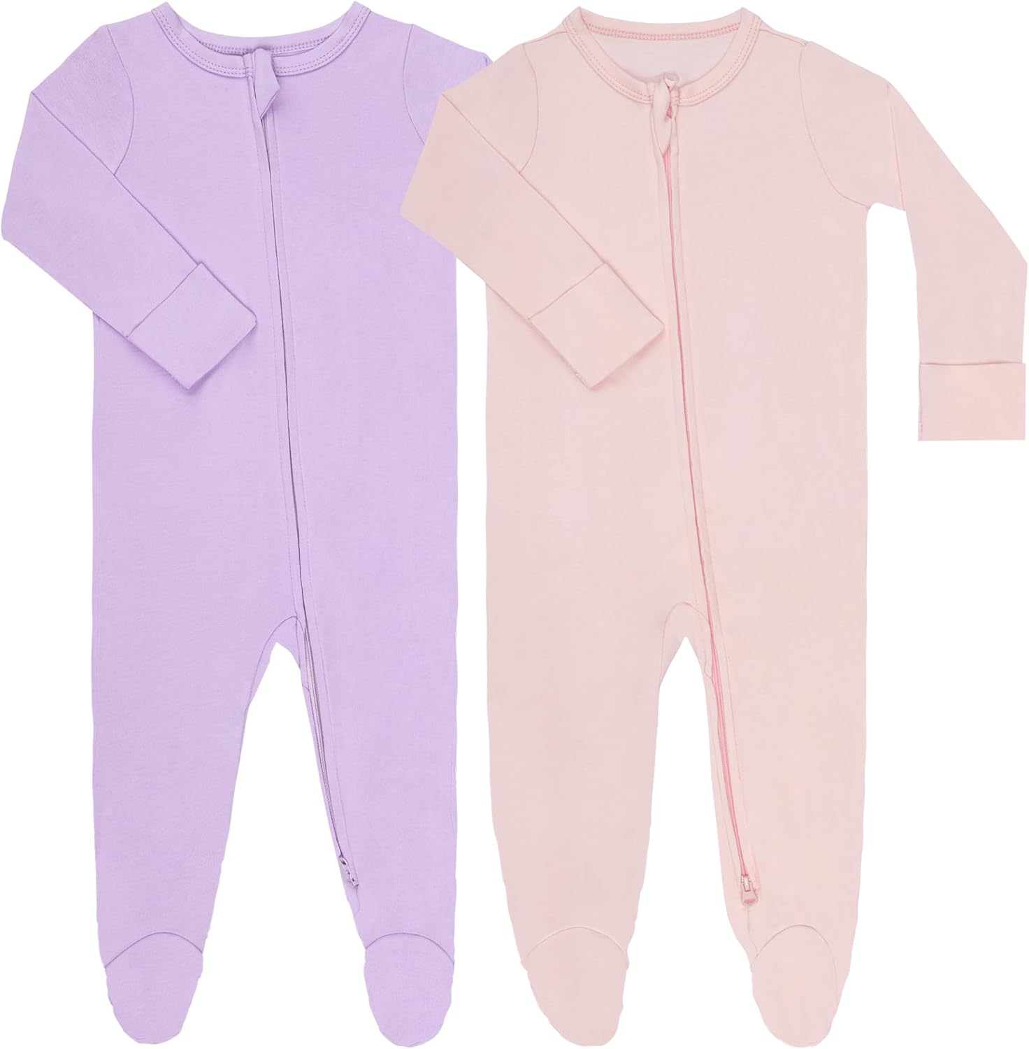 GUISBY Soft Cotton Footed Pajamas for Baby