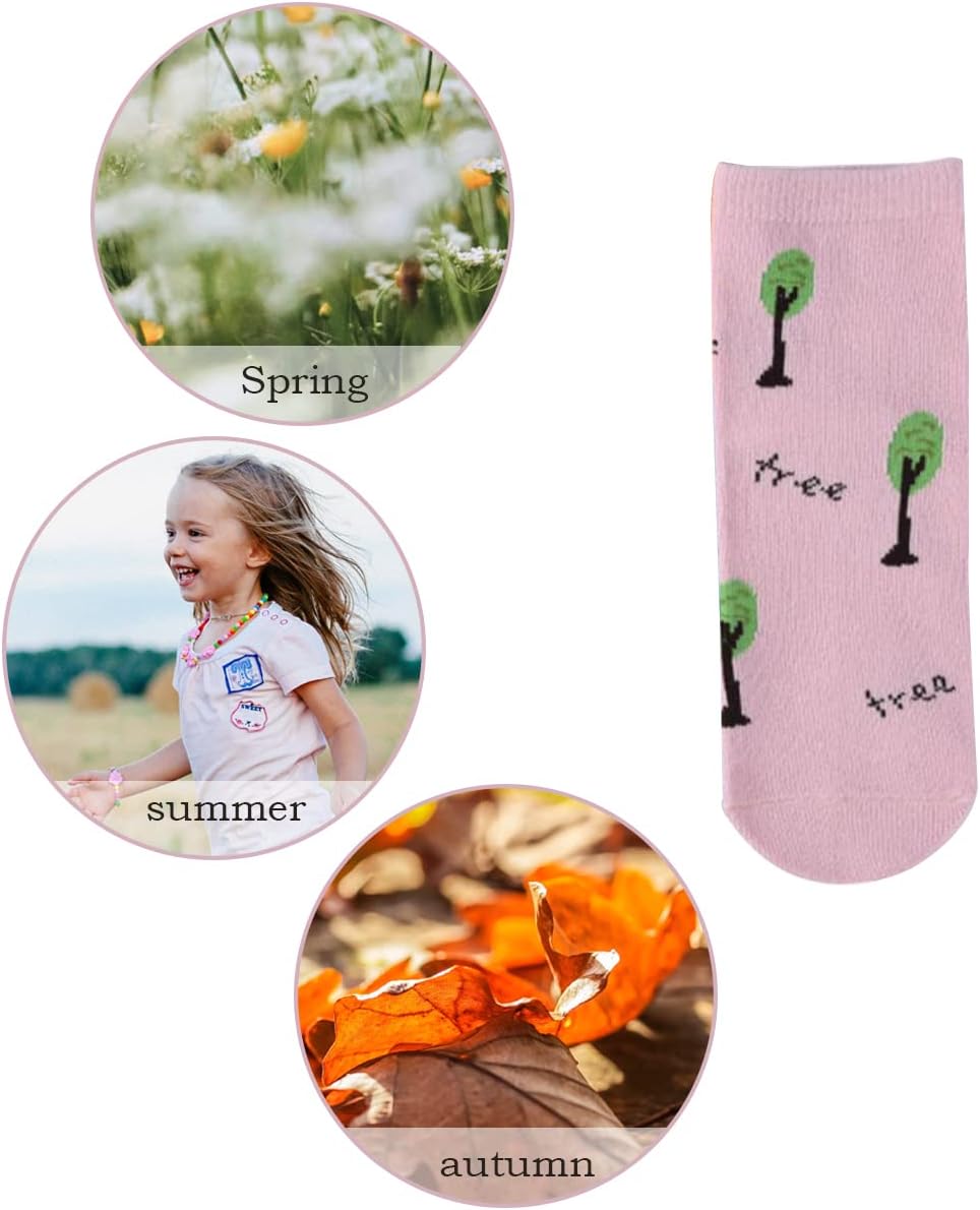 FZBNSRKO 5 Pairs Ruffle Frilly Crew Socks for Little Girls