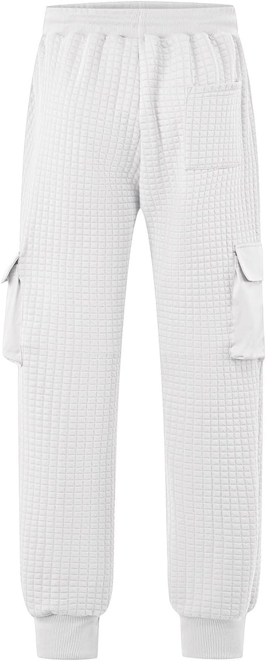 Durable Waffle Weight sweatpants with drawstring Elastic waist for Men