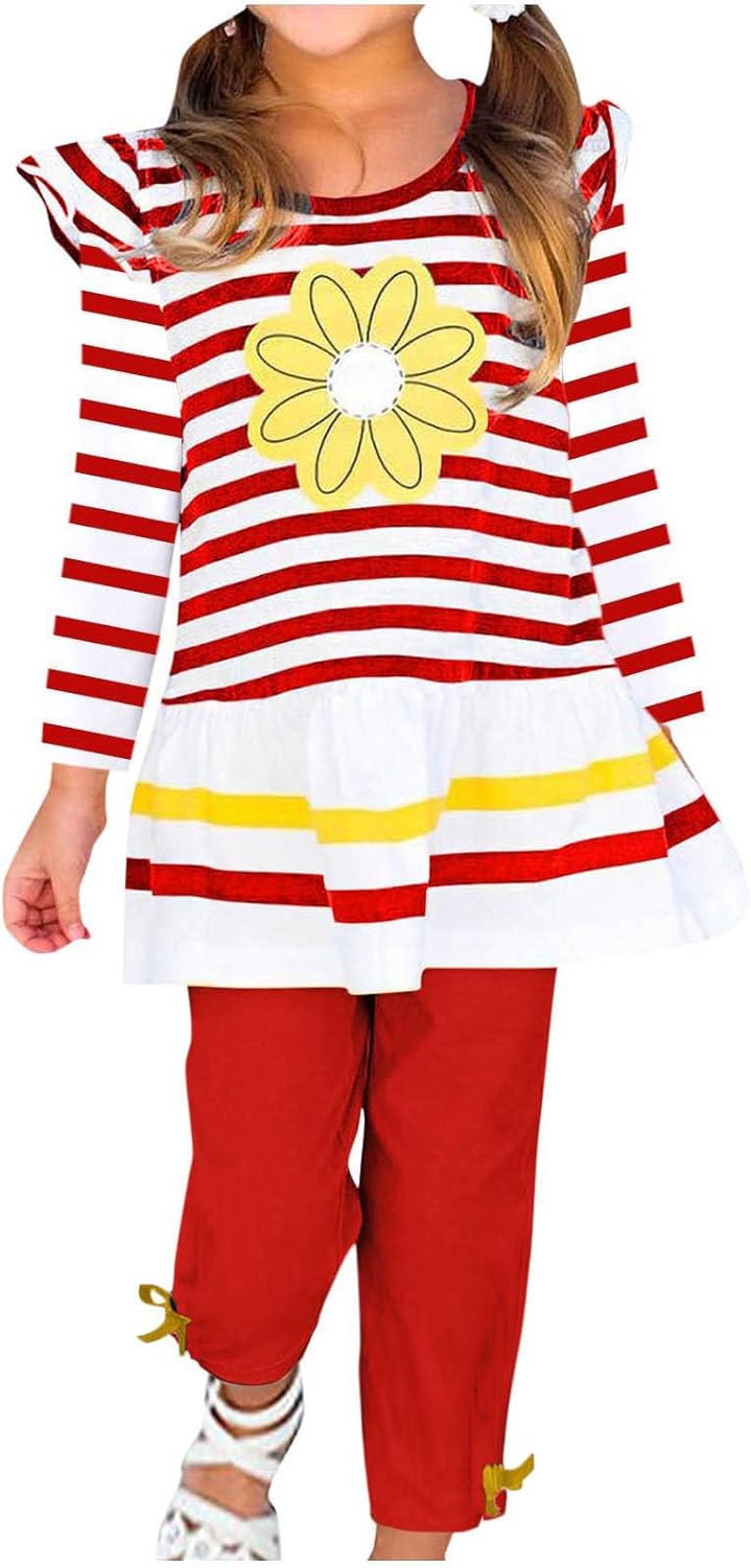 Striped Daisy Graphic Top and Pants