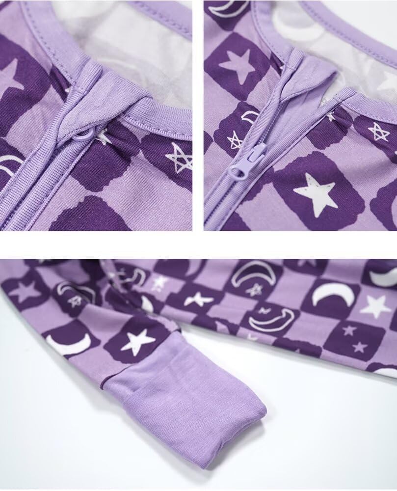 Teach Leanbh Soft Bamboo Viscose Baby Romper with Mittens and Feet Cuffs