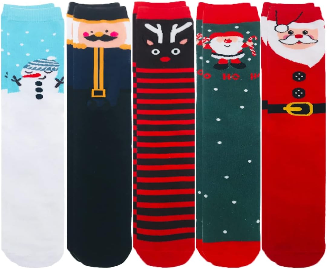 MarJunSep 3-13 Years Christmas Knee High Leak-Proof Socks