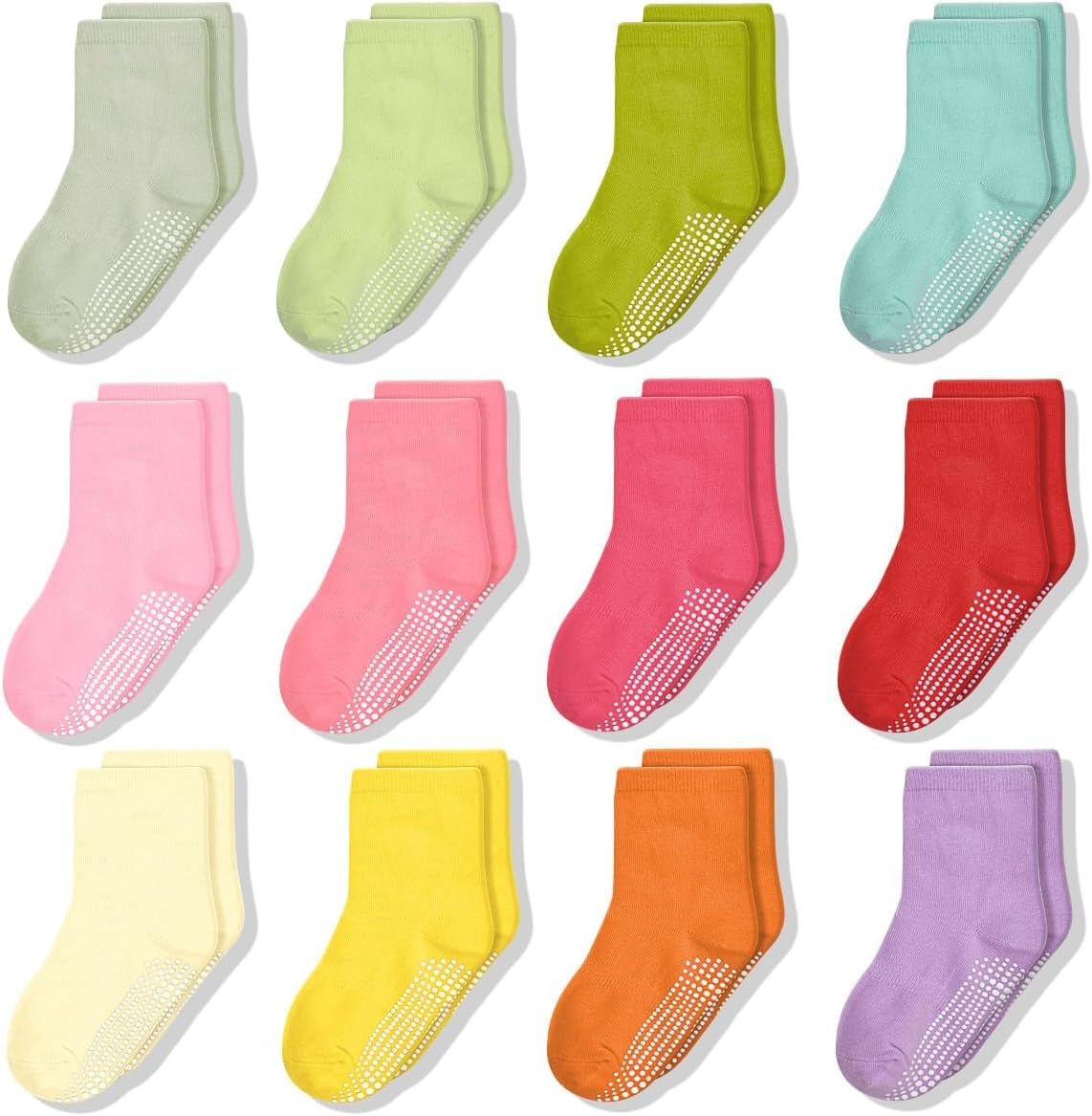 SkiBeaut Anti-Slip Crew Socks for Toddlers Girls