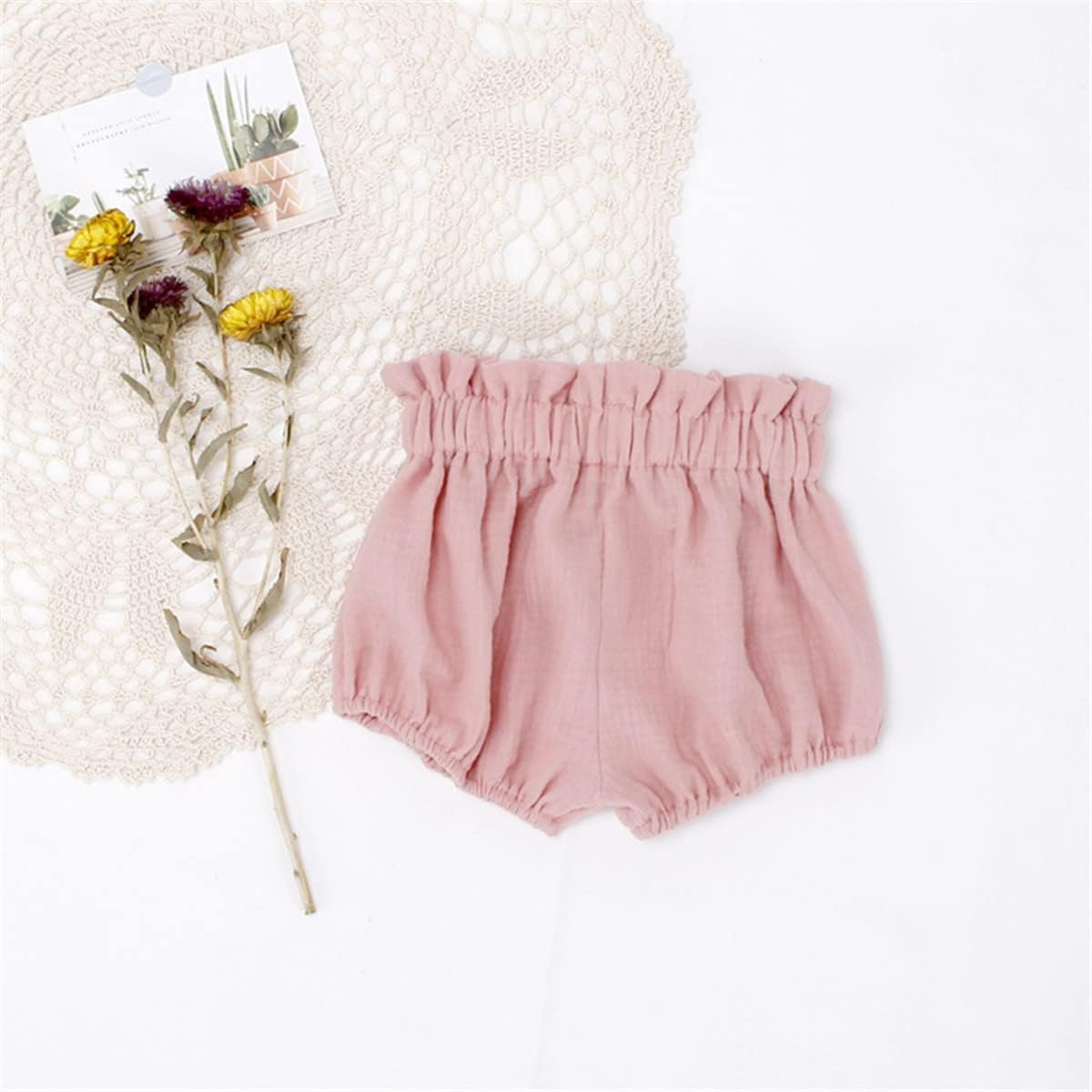 Cute Charts for Baby Girls - Elastic Waist Cotton Linen Blend Shorts