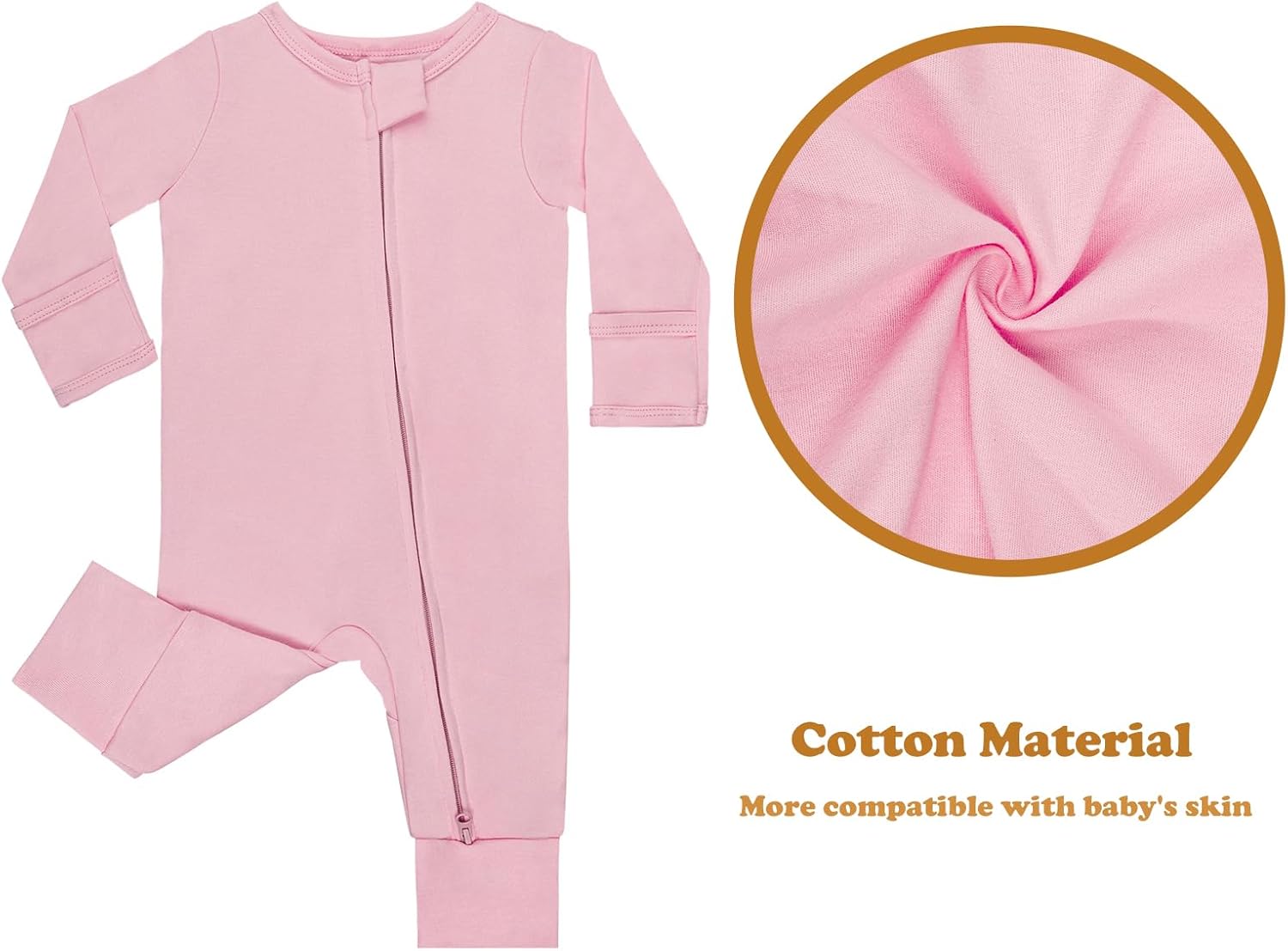 GUISBYFootless Pajamas for Babies with Soft Cotton and Zippers