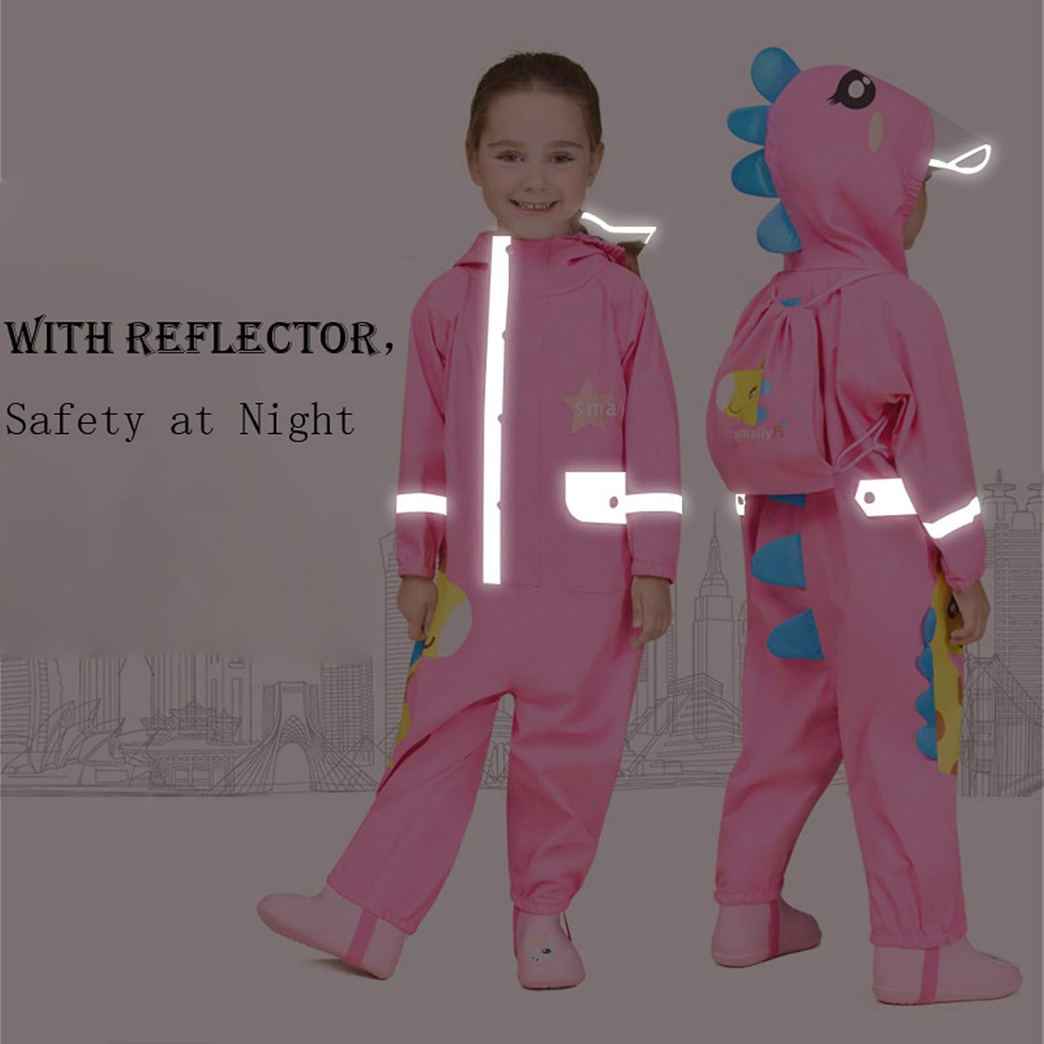 Rainy Day Protection for Baby Girls Durable Water-Resistant Hooded Rain Suits