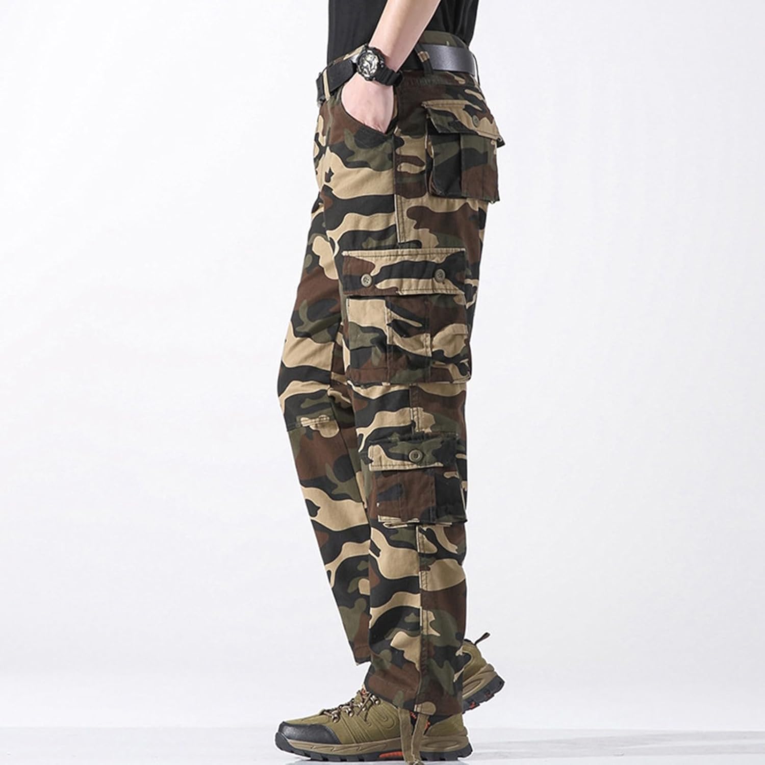 Slim Fit Camouflage Cargo Pants for Men - Functional Utility Pants