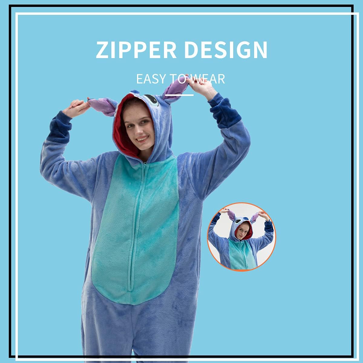 COSUSKET Halloween Flannel Onesie Pajamas for Men Women Animal Animal Costume