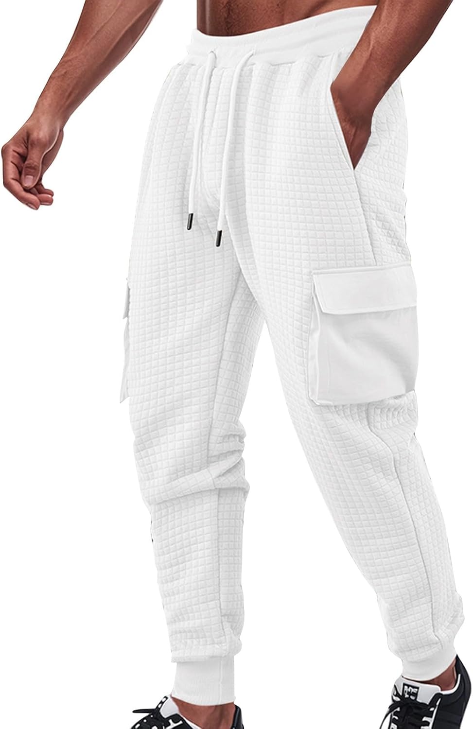 Durable Waffle Weight sweatpants with drawstring Elastic waist for Men