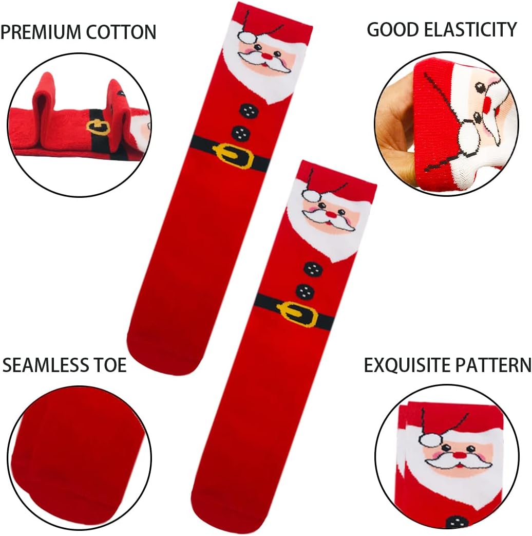 MarJunSep 3-13 Years Christmas Knee High Leak-Proof Socks