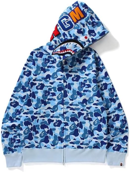 XAHIIAO Youth Fashion Camo Hoodie Zipper Embroidery Hooded Sweater Jacket Men Women