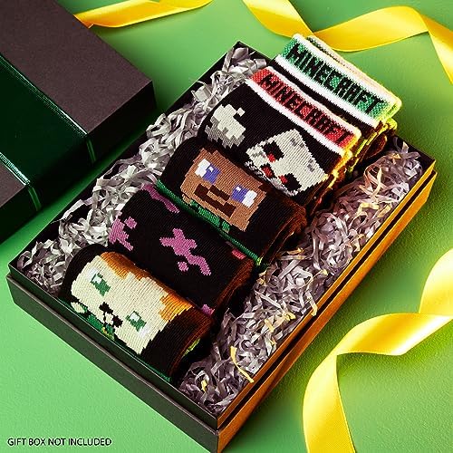 Minecraft Boys Crew Socks - Stretchy Comfort for Gaming