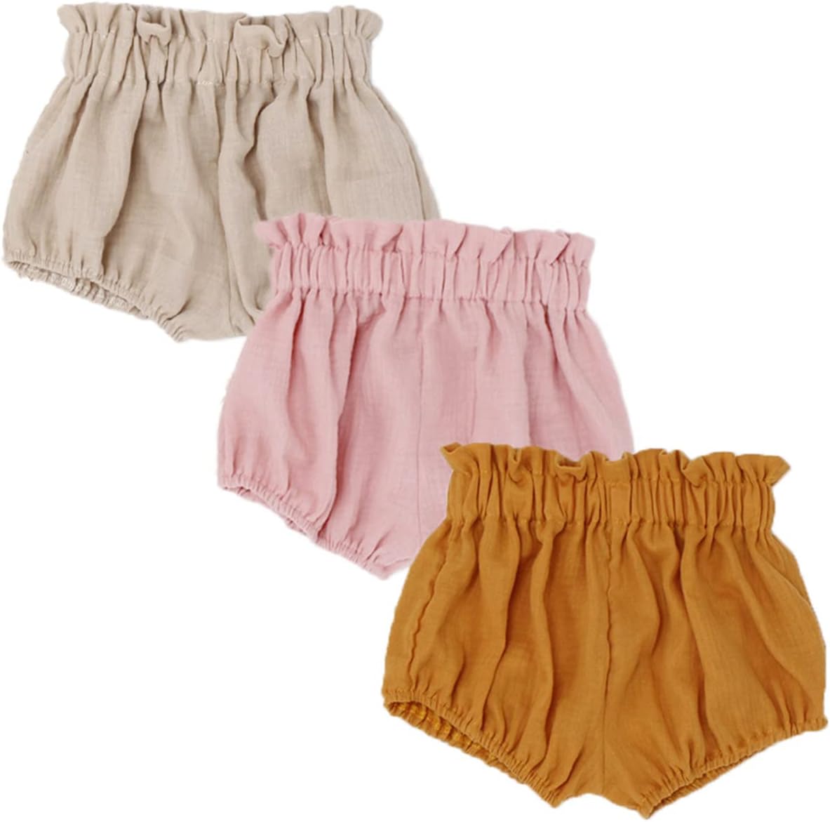 Cute Charts for Baby Girls - Elastic Waist Cotton Linen Blend Shorts