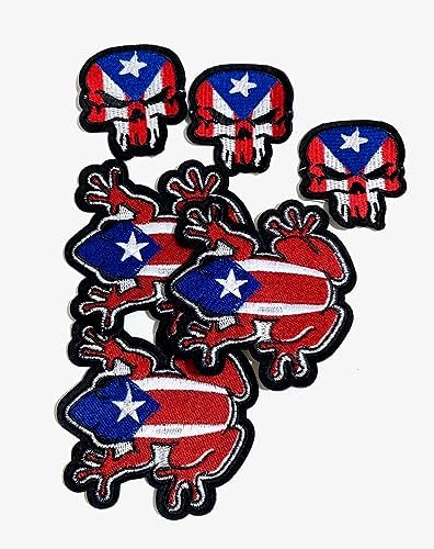 Puerto Rican Flag Iron On Patch Boricua PR Strong Coqui