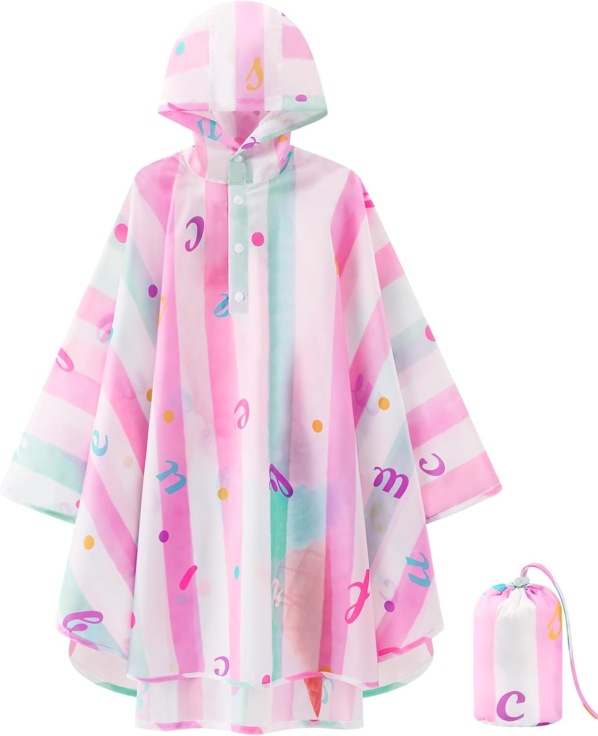 WAWSAM Lightweight Toddler Raincloth Waterproof Windproof with Ice Cream Design