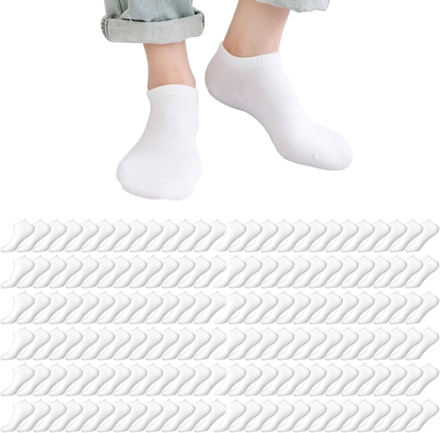 RICHBULL 200-Pair Ankle Socks