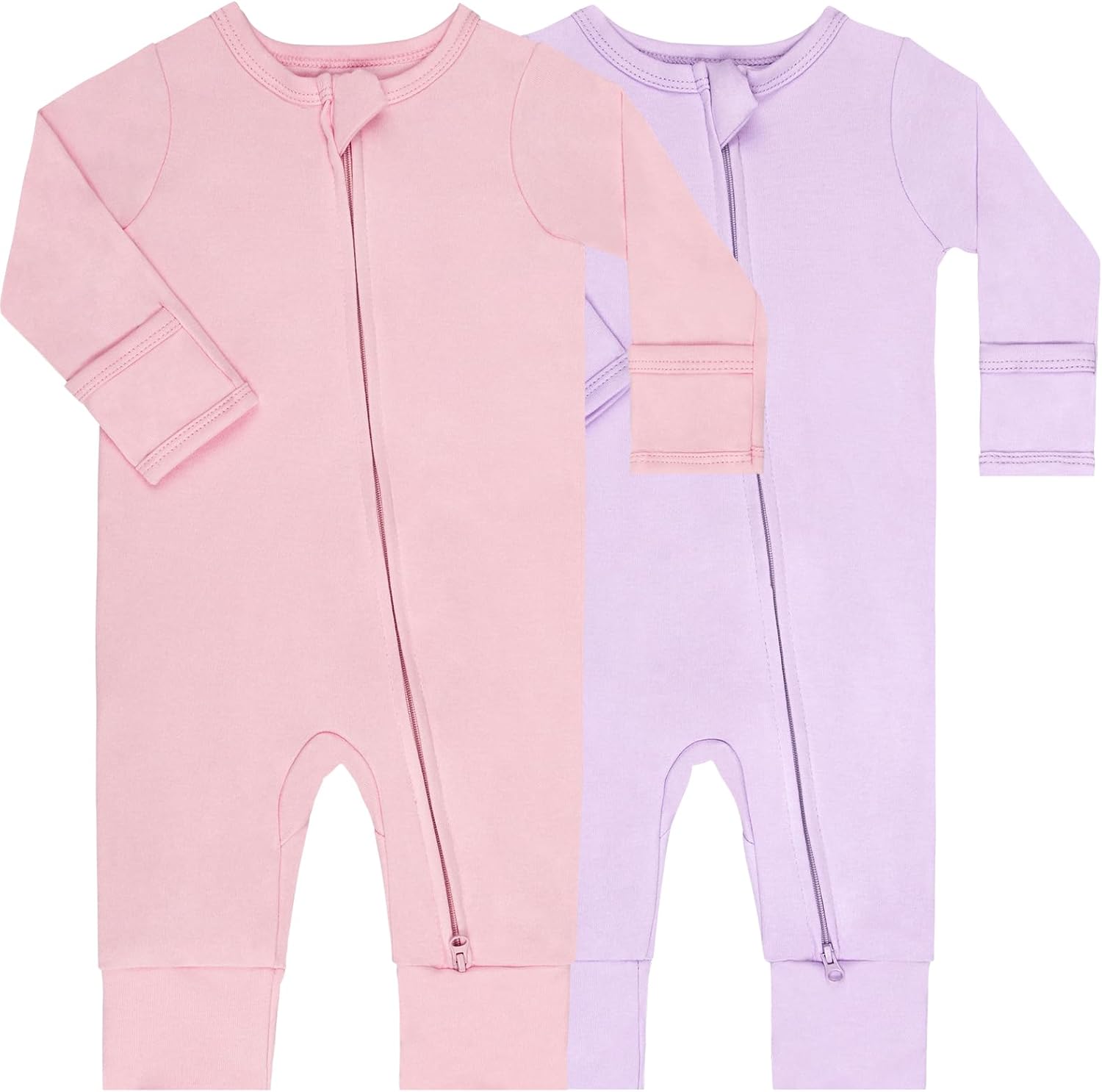 GUISBYFootless Pajamas for Babies with Soft Cotton and Zippers