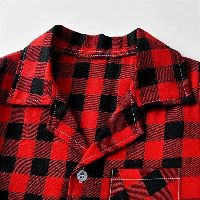 Umeyda Christmas Pajama Matching Set Plaid Sleepwear for Adults Kids