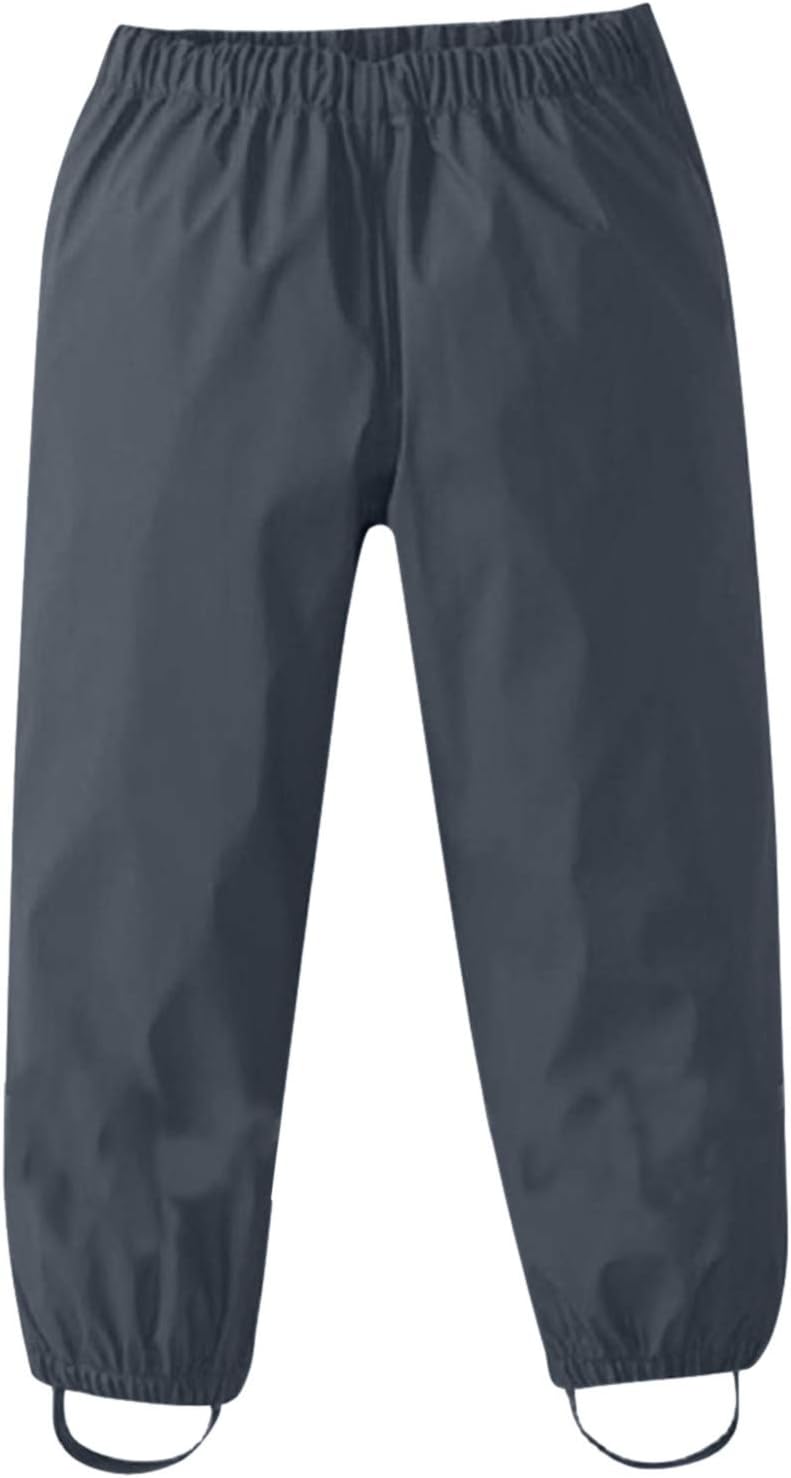 RNTOP Kids Waterproof Toddler Rain Pants Black 3-4