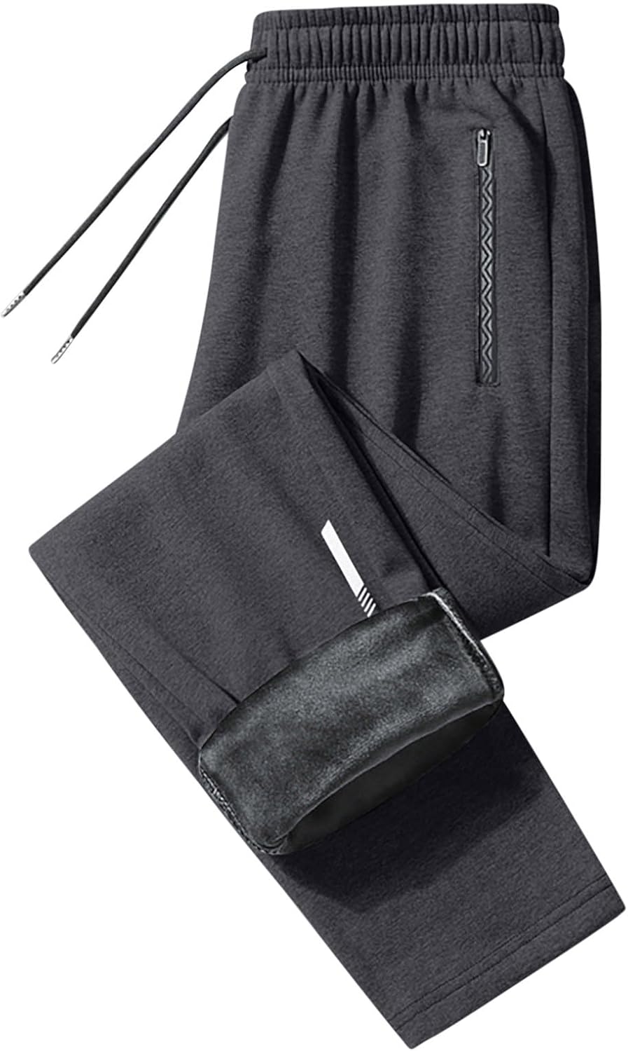 Mens Plus-Size Warm Fleece Jogger Pants with Drawstring