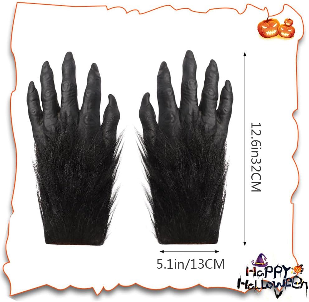 Scary Halloween Werewolf Gloves The Perfect Cosplay glove for Furry Friends
