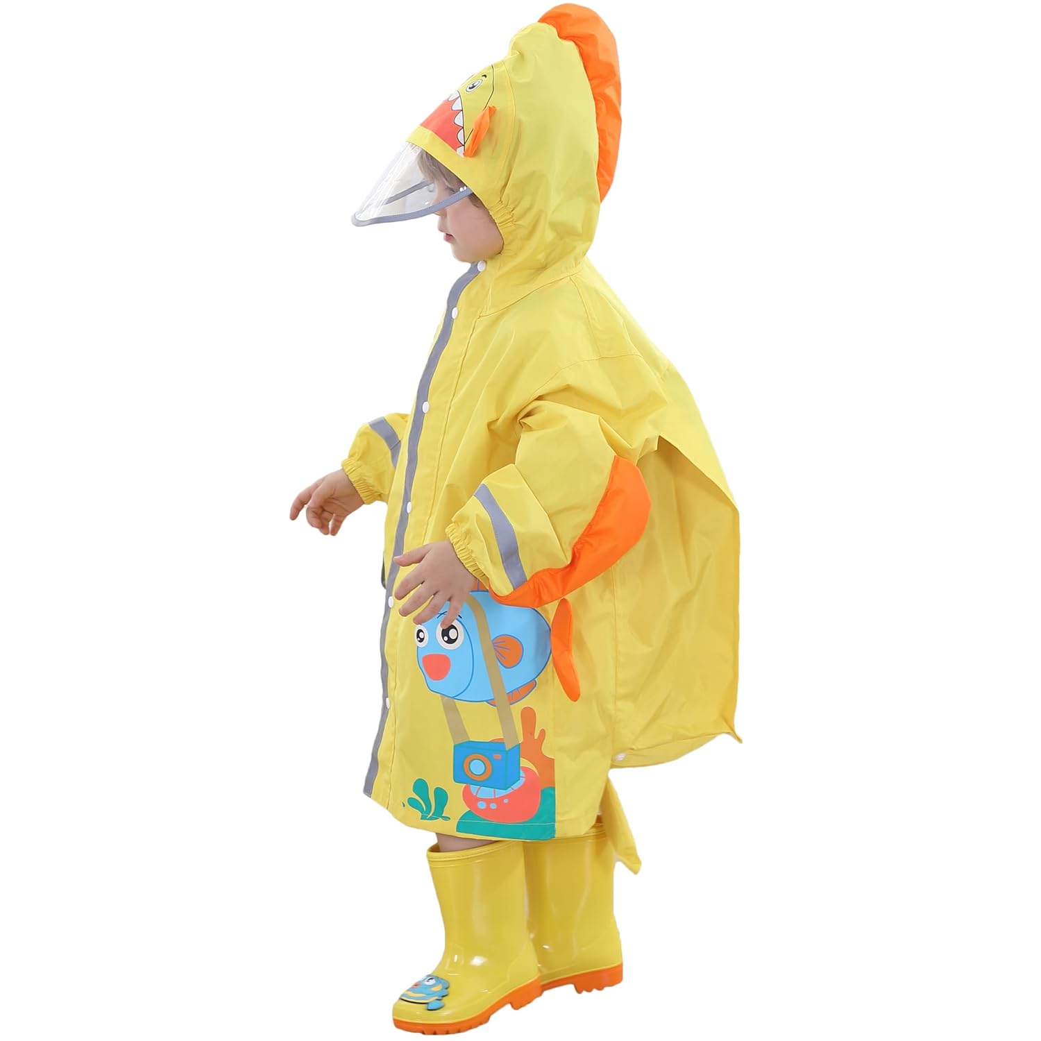 Fewlby Toddler Rain Jacket Cartoon Print