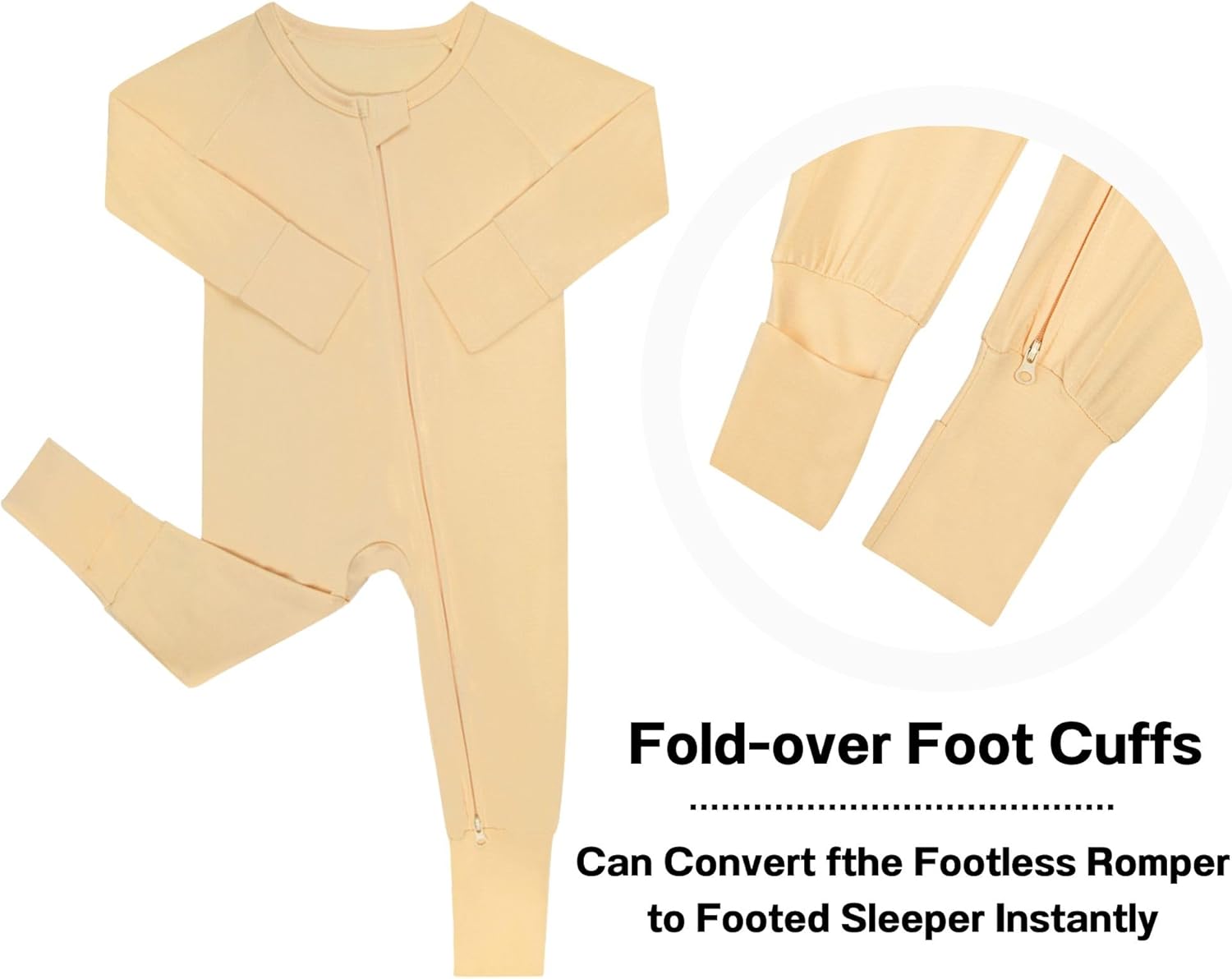 GUISBY Rayon Bamboo Footless Sleepers for Baby Girls