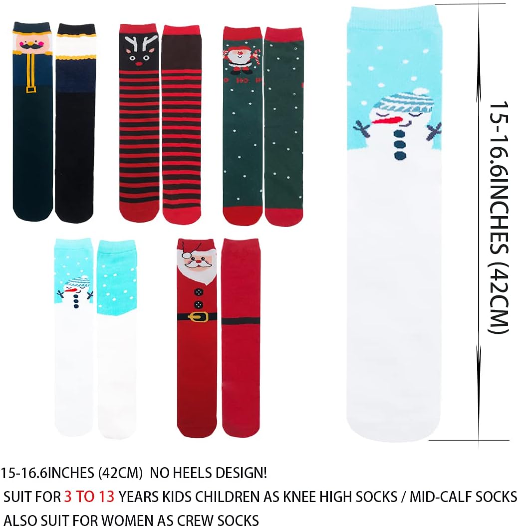 MarJunSep 3-13 Years Christmas Knee High Leak-Proof Socks