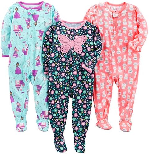 Simple Joys by Carters 3-Pack Footed Pajamas for Baby Girls