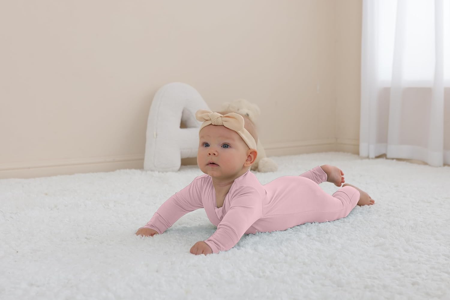 GUISBYFootless Pajamas for Babies with Soft Cotton and Zippers