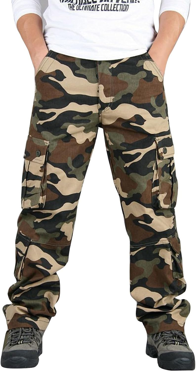 Slim Fit Camouflage Cargo Pants for Men - Functional Utility Pants