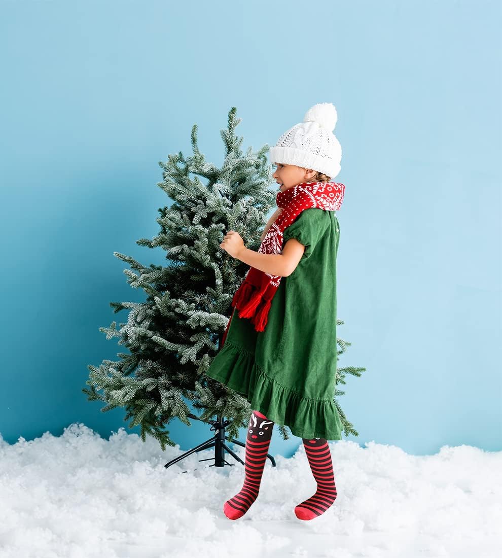 MarJunSep 3-13 Years Christmas Knee High Leak-Proof Socks