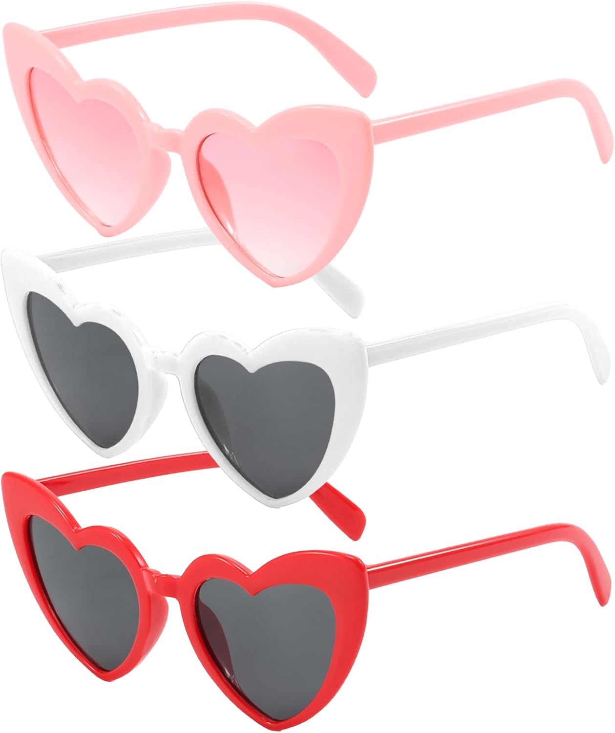 YKYOBFA Heart Sunglasses Set - 3PCS
