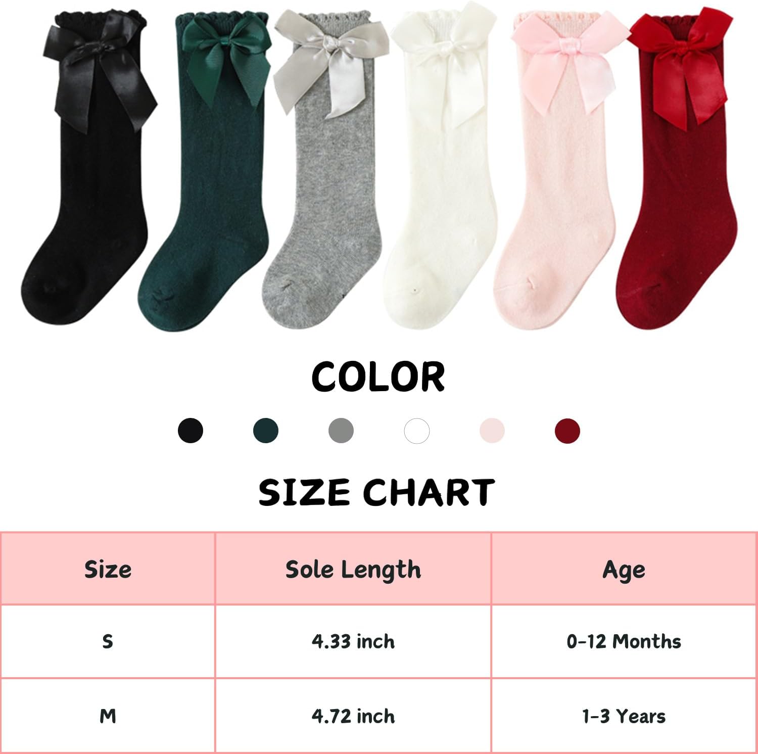 UTTPLL Baby Girls Cute Design Knee High Socks for Toddler Girls