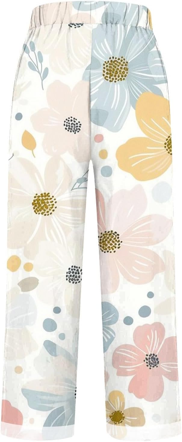 Womens Lightweight Linen Drawstring Lounge Pants