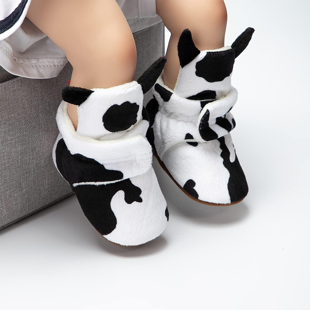 Ohsofy Winter Soft Booties for Babies Non-Slip Warm Hook Loop