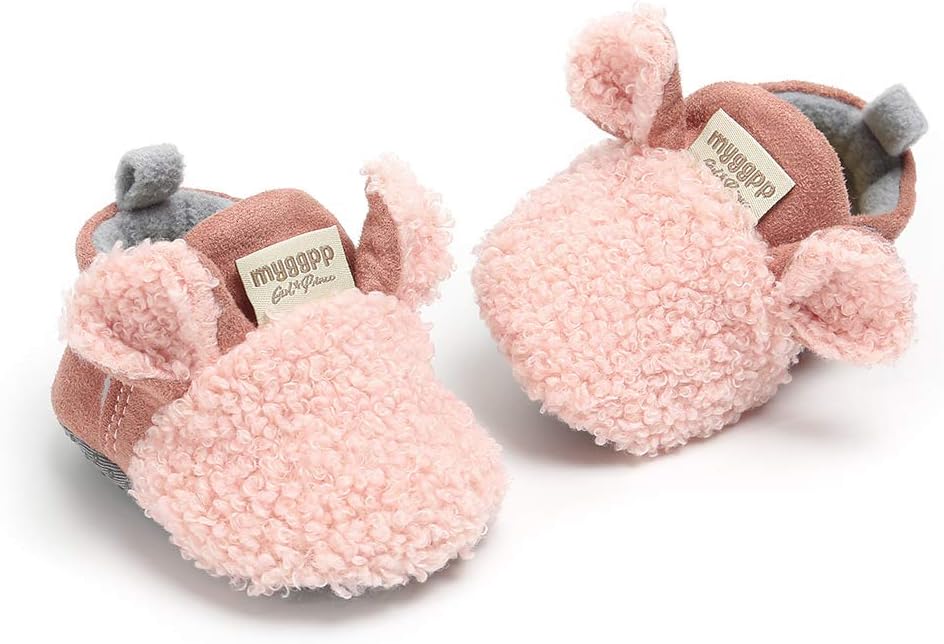Ohwawadi Soft Cozy Fleece Bottom Booties for Babies