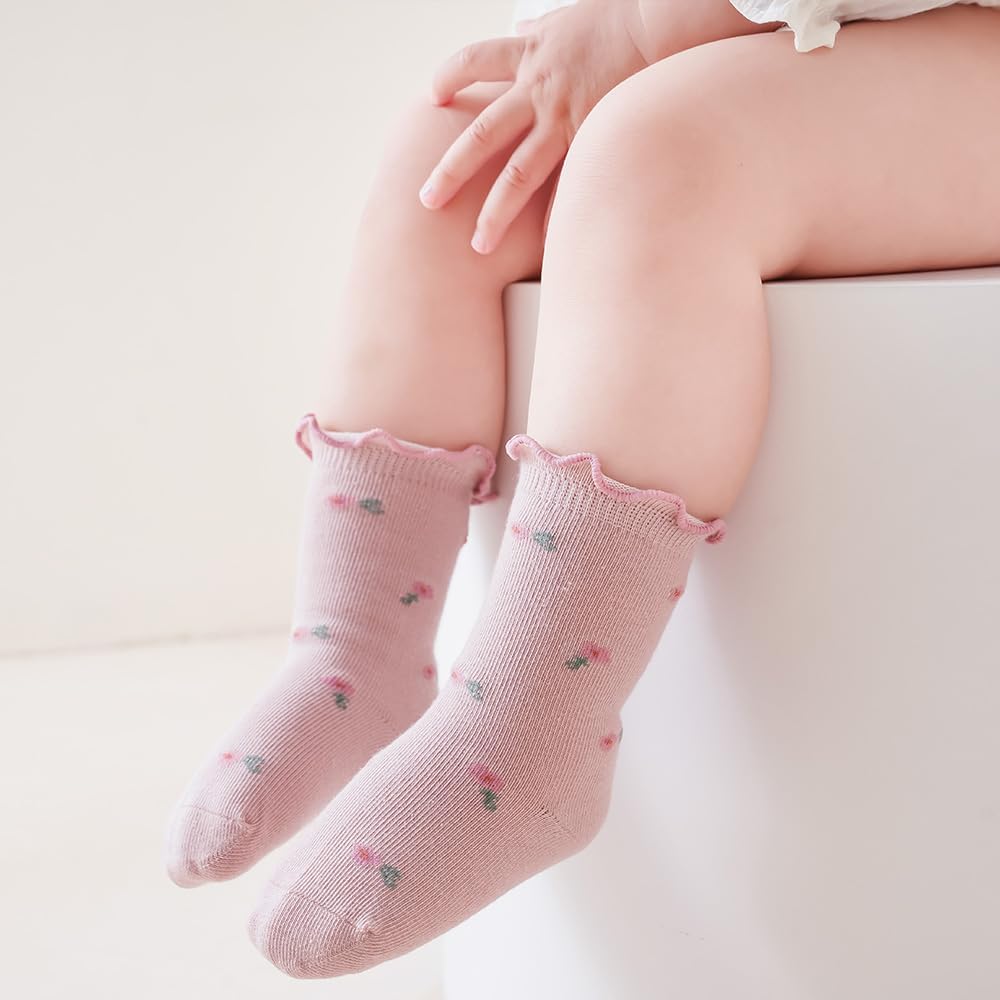 Floral Princess Socks for Babies Soft Stretchy and Cute
