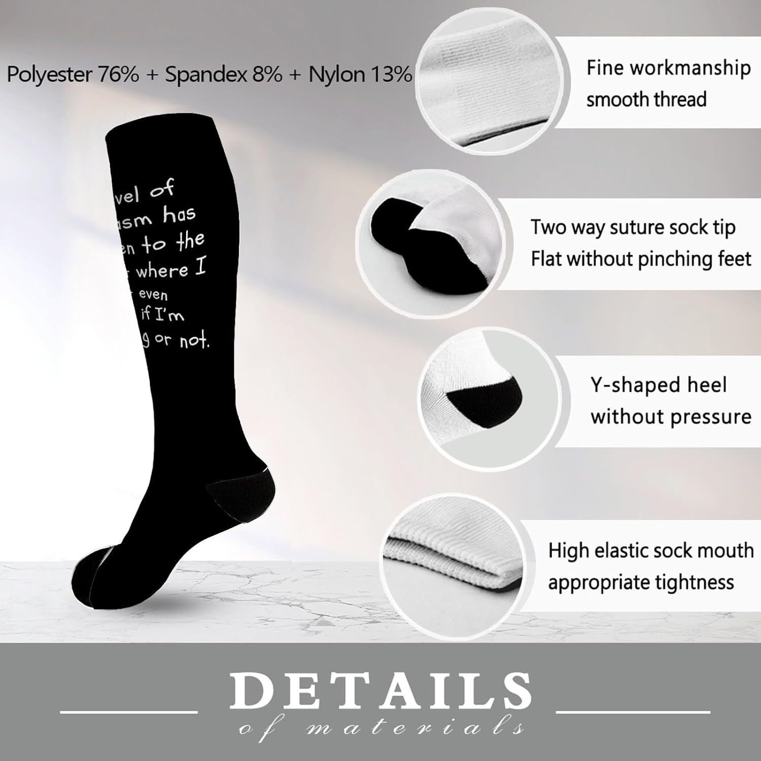 Level of Sarcasm Socks for Men and Women