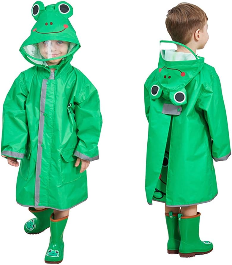Fun 3D Cartoon Rain Poncho for Kids Waterproof and Hole-Free