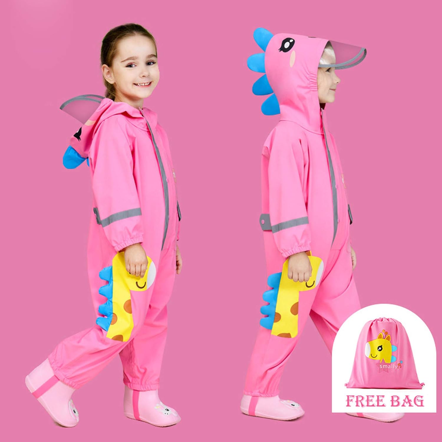 IWIHMIV Toddler Rain Poncho with Hood 1