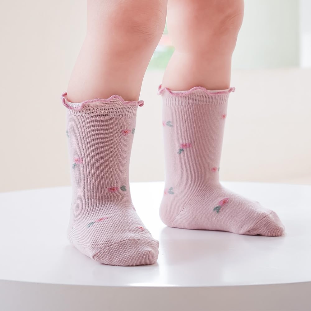 Floral Princess Socks for Babies Soft Stretchy and Cute