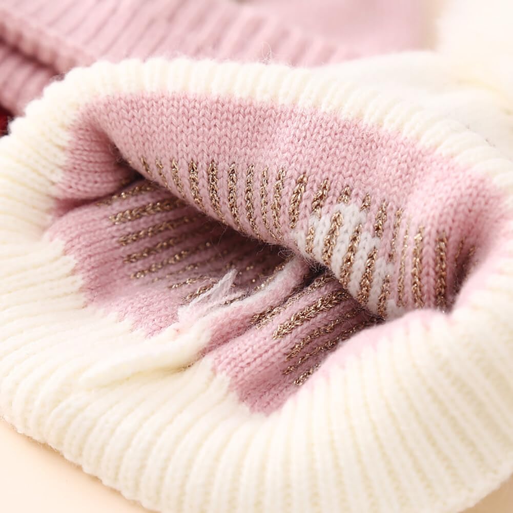 Surakey Baby Knitted Hat with Pompom Winter Beanie